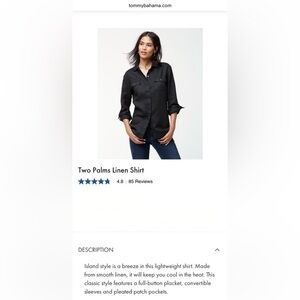 Tommy Bahama Women’s Two Palms Linen Shirt- in blue